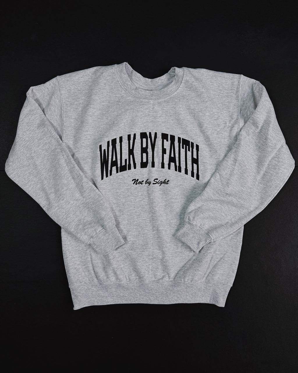 Walk By Faith Unisex Ash Grey Crewneck Sweater – Push Project