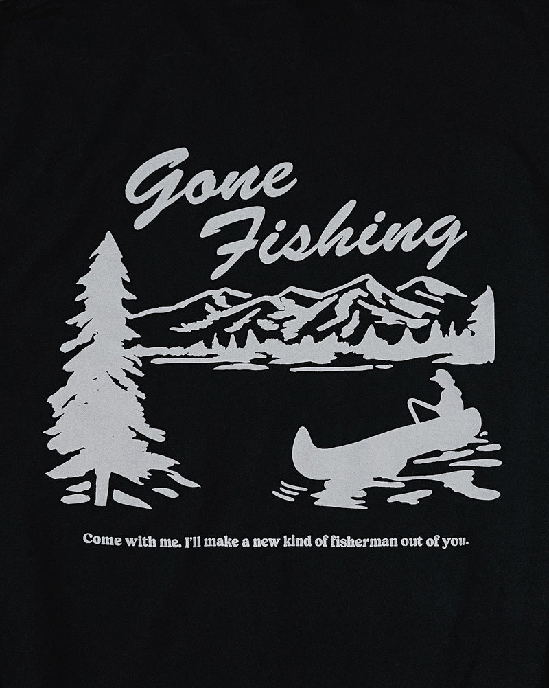 Gone Fishing Black Unisex T-Shirt