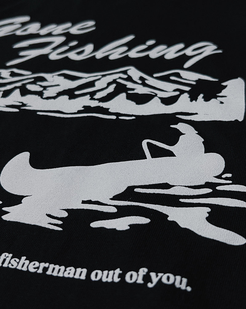 Gone Fishing Black Unisex T-Shirt – Push Project