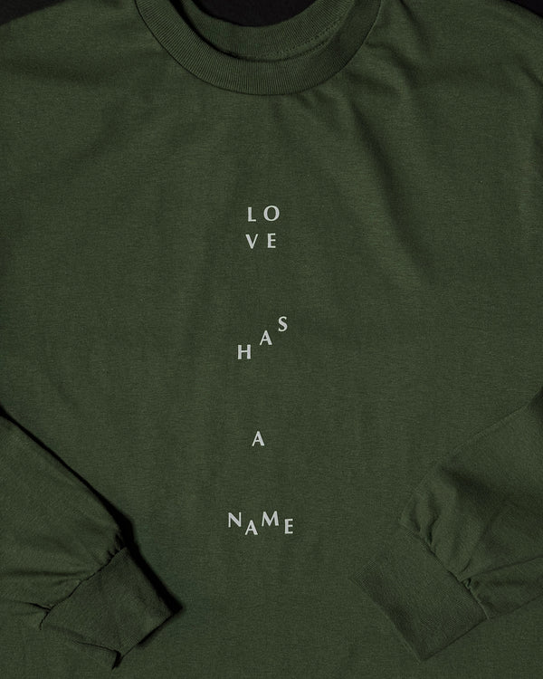 Love Has A Name Stone Olive Unisex Long Sleeve T-Shirt