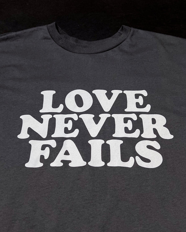 Love Never Fails Pewter Grey Unisex T-Shirt