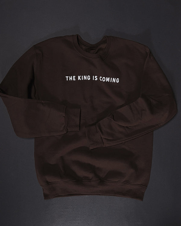 King is Coming Woodland Brown Unisex Crewneck Sweater