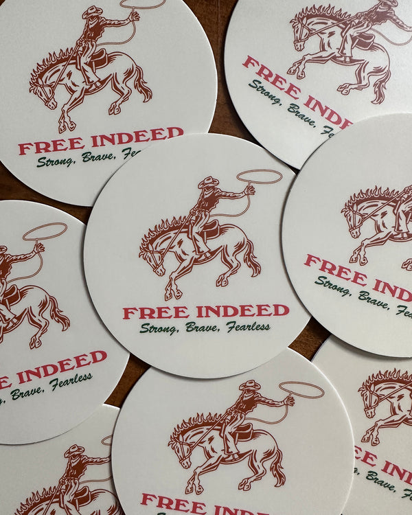 Free Indeed Cowboy Sticker