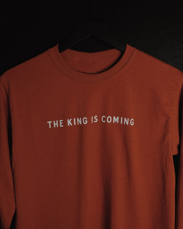 King is Coming Viridian Rust Unisex Long Sleeve T-Shirt